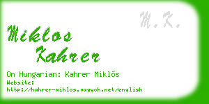 miklos kahrer business card